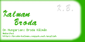 kalman broda business card