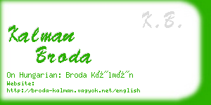 kalman broda business card